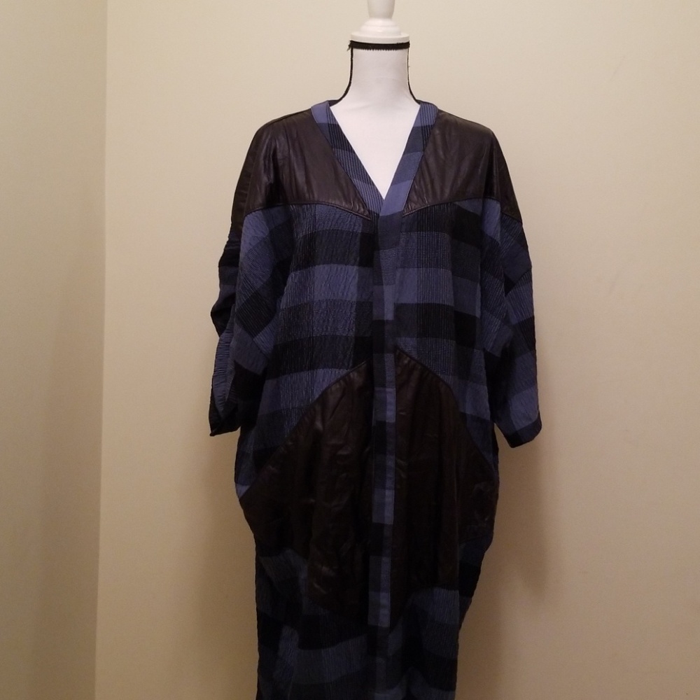 Dubai London Plaid Kimono Cardigan Midi Abaya